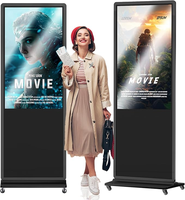 Layar LCD Digital Signage 55 Inci, Tipe Lantai, untuk Iklan, Pemutar Media Video dengan Perangkat Lunak Android CMS, WiFi 3G/4G