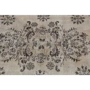 Vintage Turkish Rug 6.2x9.9 ft (189x302 cm), <b>Brown</b> Ikat <b>Wool</b> Rug - Product Image 5