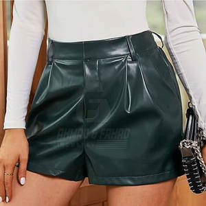Shorts en cuir pour femmes écologiques, taille mi-haute, confortables, séchage rapide, respirants, coupe-vent, personnalisables, logo personnalisé, décontractés pour l'été - Product Image 6