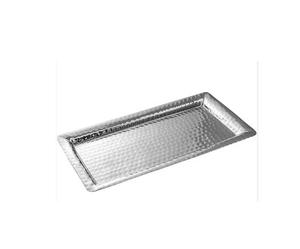 Bandeja de metal con acabado plateado Forma rectangular Diseño elegante Buena calidad Manija de dos lados para servir en hotel y restaurante - Product Image 4