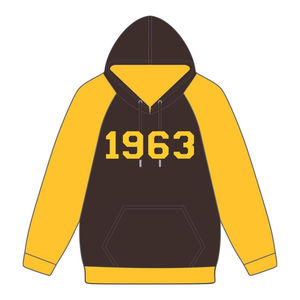 Sudadera con Capucha Iota Phi Theta, Año de Fundación 1963, Color Marrón, Mangas Raglán Doradas, Ropa de Fraternidad Griega, Divine Nine HBCU - Product Image 2