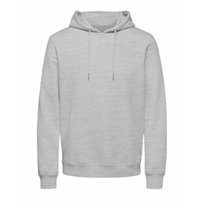 <b>Mens</b> Light <b>Grey</b> Pullover Hoodie Casual Long Sleeve Hooded <b>Sweatshirt</b> Drawstring Hoodie Trackstar OEM Private Label - Product Image 3