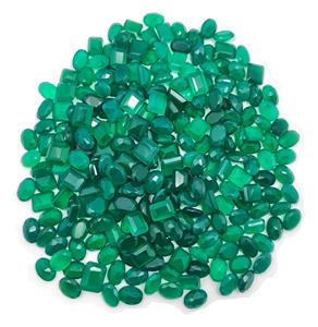 อัญมณีเหลี่ยมเพชรพลอยสีเขียวธรรมชาตินิลผสมหินหลวม - Product Image 4