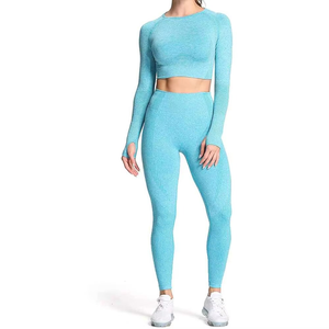 ชุดโยคะแบบใหม่ ระบายอากาศได้ดี เป็นมิตรกับสิ่งแวดล้อม ไม่มีสาย สำหรับผู้หญิง แห้งเร็ว ชุดออกกำลังกาย 2 ชิ้น ผลิตในปากีสถาน - Product Image 2