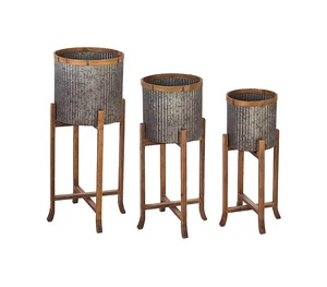 กระถางโลหะชุบสังกะสีอุปกรณ์ทำสวนสำหรับบ้านและโรงแรมสำนักงานอุปกรณ์ตกแต่งชั้นกระถางต้นไม้ - Product Image 2