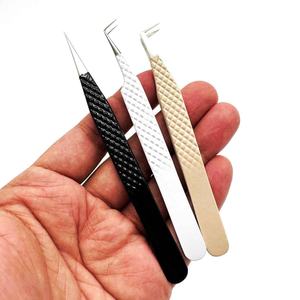 Nouvelle gamme de pinces à épiler en acier inoxydable pour extension de cils pointe en fibre à forte tenue emballage personnalisé pointe pointue - Product Image 5