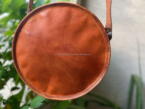 กระเป๋าหนังแพะแท้แฮนด์เมดสำหรับผู้หญิง,กระเป๋าถือหนังสีน้ำตาลวินเทจ - Product Image 5