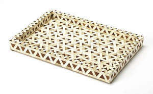 Bandeja Decorativa Hecha a Mano con Incrustaciones de Hueso Floral Art Deco, Florero de Mesa para Decoración del Hogar, para Bodas Elegantes, Regalo de Ramadán o San Valentín para Servir - Product Image 6