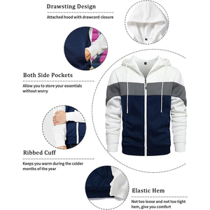 Vente en gros d'usine, sweat-shirt à capuche pour homme pas cher, taille plus, épais, 100% coton, tricoté, uni, survêtement personnalisé - Product Image 3