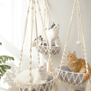 Nouveau design de hamacs de lit de chat en macramé faits à la main suspendus en gros du Vietnam - Product Image 4