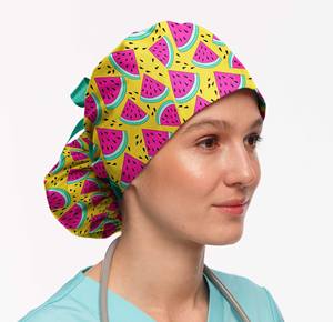 Nurse Surgical Cap Custom Print Cotton Surgical Hat With Ponytail <b>Doctors</b> Scrub Hats Women Medical Scrubs Hospital Work Hat - Product Image 6
