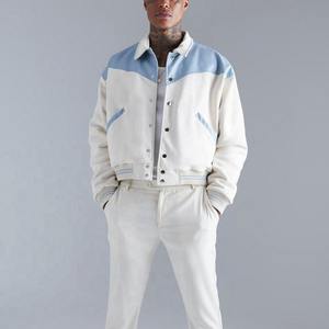 2025 grande taille hommes Varsity College vestes Logo personnalisé couleur bloc Letterman vente en gros hommes vestes bouton Up Varsity vestes - Product Image 2