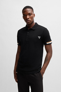 เสื้อโปโลแขนสั้นลายทางสำหรับผู้ชายเสื้อลำลองทรงสลิมฟิตสีตัดกันฤดูร้อน - Product Image 5