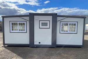 Casa Contenedor Expandible de 2 Pisos con 2 Paredes de Vidrio de Techo a Piso, Baño Privado, para Restaurante, Dormitorio, Bar, Acero, Metal, EPS, Cuadrada - Product Image 2