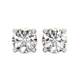 Boucles d'oreilles créoles en or 18 carats avec diamants pour filles, plaquées or rose et or jaune - Product Image 1