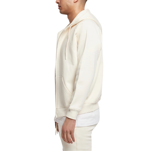 Sweat à capuche d'hiver zippé décontracté pour hommes coupe régulière forme droite motif solide polyester/coton tissu tricoté col à capuche - Product Image 4