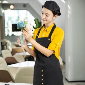 Delantales <span class=keywords><strong>de</strong></span> Lona con Logotipo Personalizado a Precio <span class=keywords><strong>de</strong></span> Fábrica, Delantales Flexibles Marrones y Negros para Salón <span class=keywords><strong>de</strong></span> Belleza, Peluquería, Manualidades y Dibujo - Product Image 6