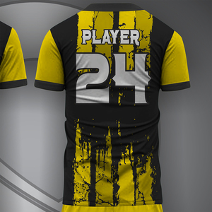 Conjunto de Uniforme de Fútbol Personalizado en Negro, Naranja y Azul Marino, Transpirable, Ligero, 100% Poliéster, Incluye Camiseta y Pantalones Cortos - Product Image 3