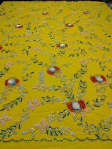 Best Quality Handmade Embroidered Lace <b>Fabric</b> From India Heavy Work - Product Image 6