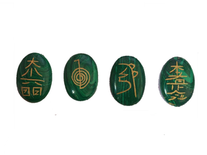 Usui Reiki Malachite Cristal Avec Usui Reiki Set Symbole Set Pierre Naturelle de Guérison Usui Cristal Reiki Gemstone Vente en Gros - Product Image 2