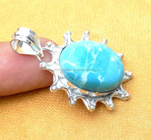 Latest Arrival Larimar Heart Shape Gemstone Pendant 15 mm in Size Silver Gold Plated With Two Micron Pendant Bezel Setting <b>Gift</b> - Product Image 3