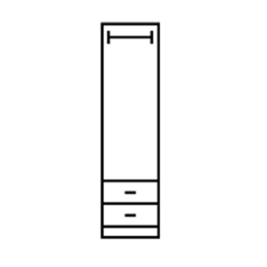 Modern Design 1-Door 2-Drawer Bedroom <b>Wardrobe</b> Malaysia-Made Wooden Chipboard Home Furniture with Large Hanging Space Mirror - Product Image 4