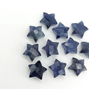 Piedra preciosa con forma de estrella facetada de iolita, piedra preciosa tallada a mano suelta de iolita Natural, Briolette de estrella para la fabricación de joyas, 10mm - Product Image 3