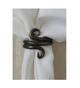 Rond de serviette argent couleur mate vente en gros nouveau Design rond de serviette en métal Table à manger mariage Banquet fête décoration - Product Image 6