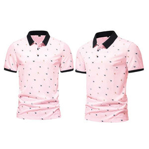 Chemise d'été pour homme, jersey respirant, coupe ajustée, grande taille, col rabattu, manches courtes - Product Image 4