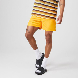 High Quality <b>Men's</b> Summer Casual Swimwear <b>Shorts</b> <b>Yellow</b> Cotton Polyester Mix Eco-Friendly Solid Pattern on Sale - Product Image 5