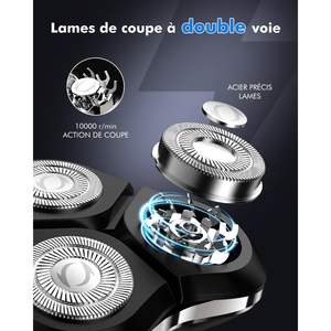 Afeitadora Eléctrica Recargable para Hombre con Pantalla LED, Recortadora de Barba de Triple Cuchilla, Resistente al Agua IPX7, Función Húmedo/Seco, Fuente de Alimentación USB - Product Image 5