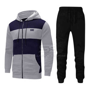 Conjunto de chándal personalizable de alta calidad para hombre, 100% algodón, de Color sólido, transpirable, para invierno, OEM, ropa informal con capucha de talla grande 2 en 1 - Product Image 4