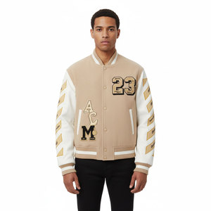 Veste de baseball unisexe tendance pour jeunes, broderie patchwork, col montant, saison hivernale, mode streetwear, haute qualité - Product Image 2