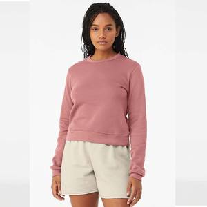 Suave Relajado Algodón Orgánico Logo Cropped Sudadera Mujer - Product Image 3