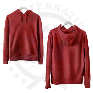 Parejas Oversize 100% Sudadera con capucha de algodón Drop Shoulder Pullover Street Wear Digital Rhinestone Winter Solid Hoodies - Product Image 3