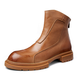Chaussures de travail en cuir de vache durable avec doublure anti-odeur et absorption des chocs, chaussures décontractées pour hommes, chaussures de tous les jours - Product Image 1
