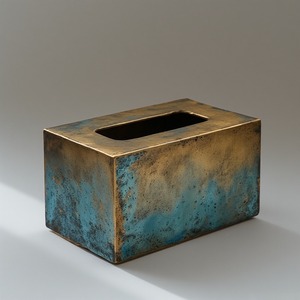 Boîte à mouchoirs en métal décorative artistique, porte-serviettes durable fait à la main avec un design moderne et simple pour une utilisation élégante à la maison - Product Image 4