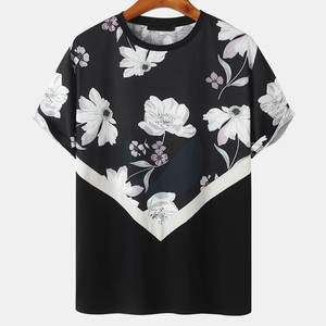 Camiseta de microfibra para hombre, talla grande, estampado de gran tamaño, ropa de exterior a la moda, tela de punto por sublimación - Product Image 1