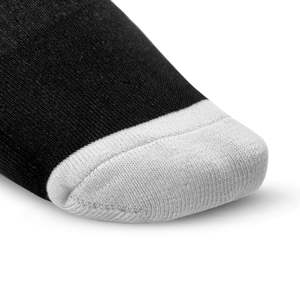 Chaussettes de sport d'extérieur rayées noir et blanc, hauteur mi-mollet, confortables, toutes saisons, en laine mérinos ultra, pour activités de plein air - Noir - Product Image 3