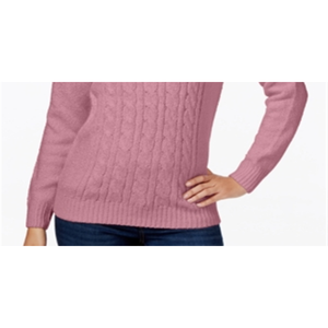Cárdigan de Punto Trenzado Vintage Informal para Mujer Karen Scott, Color Rosa Suave, Talla XS, Transpirable, Cómodo, con Decoración Calada, para Otoño/Invierno - Product Image 3