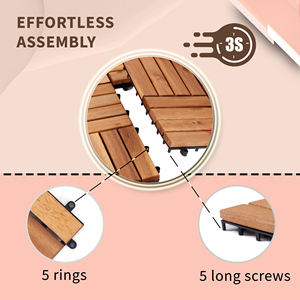 Baldosas de Madera de Acacia Premium de 16 Listones que Brindan un Uso Exterior Confiable para Proyectos de Paisajismo - Product Image 6