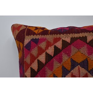 Multicolor Bohemian Patchwork Kilim <b>Pillow</b> 28x28 Inch Luxury Wool Cushion Woven with Vintage Print Pattern for <b>Christmas</b> Decor - Product Image 2