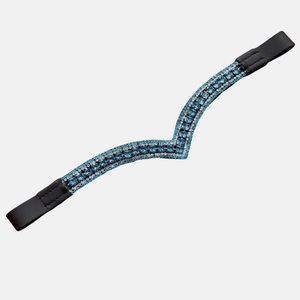 Banda Frontal para Caballo de Doma de Cuero Elegante de Calidad de Exportación, con Forma de V Profunda, Acolchada Suave, 5 Hileras, con Brillantes, Tamaños Personalizados - Product Image 2