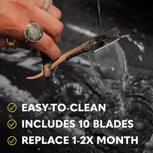 Rasoir droit pour homme-Navajas Para Barbero-Kit de rasoir à bord droit Barber-Lames en acier inoxydable et étui en cuir - Product Image 4