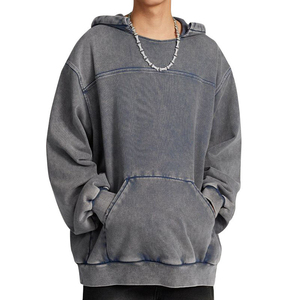 Veste de travail 100% coton avec doublure surdimensionnée poids lourd délavé travailleur veste à capuche fermeture éclair lavage à l'acide à capuche Logos imprimés - Product Image 6