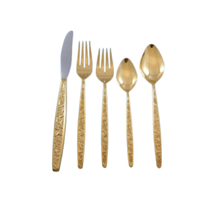 Couverts Offre Spéciale à la mode en acier inoxydable poignée gaufrée argent plaqué mariage argenterie ensemble de couverts pour le dîner - Product Image 6
