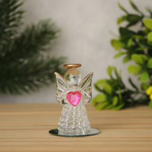 Ángel de cristal brillante con detalles dorados-Adorno navideño - Product Image 1
