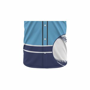 Personalizado de los hombres de poliéster transpirable béisbol Softball Jersey sublimación botón bordado impresión uniforme en blanco para - Product Image 5