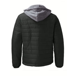 Venta caliente de encargo de los hombres a prueba de viento de lona Casual con capucha de invierno al aire libre chaqueta acolchada de gran tamaño - Product Image 2