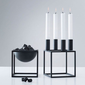 Bougeoirs carrés simples décoratifs à quatre têtes bougeoir en métal de décoration de maison de mariage pour la décoration intérieure - Product Image 5